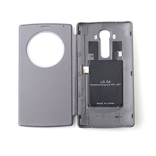 Itian Qi Wireless Charging Receiver Flip Cover for LG G4-Gray