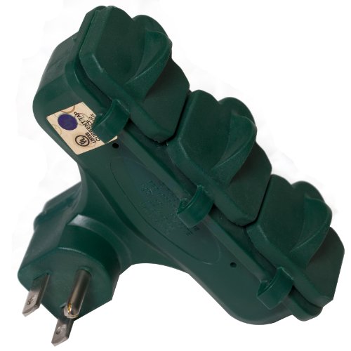 Master Electrician KAB-3FLU  3 Outlet  Heavy Duty Grounded Outdoor Adaptor, Green