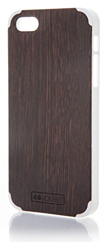 iPhone SE / 5S / 5 Case | iCASEIT Handmade Premium Quality Genuinely Natural & Unique Wood Case Slim Profile | Strong & Stylish Snap on Back Bumper | Non-Slip, Precise Fit | Wenge / White
