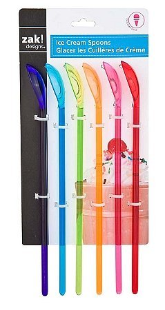 Zak Designs Assorted Rainbow Fountain Spoons, 6-Piece Set