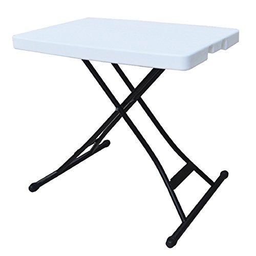 Ares Adjustable Folding Table, 26 by 20 Inch, White