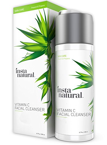 InstaNatural Vitamin C Facial Cleanser - Anti Aging Face Wash with Organic Aloe Vera - Diminishes Wrinkles, Fine Lines, Crows Feet & Minimizes Pores - Moisturizes Skin for Youthful Complexion - 6.7 fl oz / 200 ml