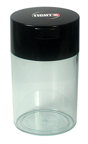 Tightvac - 1 to 6 oz Vacuum Sealed Storage Container, Black Cap & Clear Body