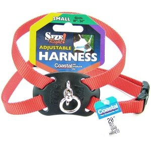 Coastal Pet -Size Right Adjustable Harness Red 12 to 18 Inches, Width 3/8