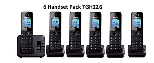 DST Panasonic KX-TGH 226 SIX PACK Cordless Phone with Answering Machine (DECT,Hands Free Functionality, Low Radiation)