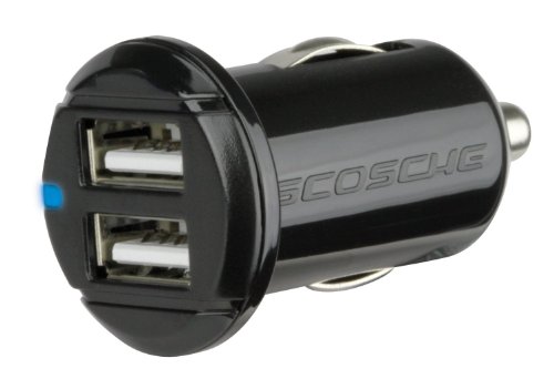 Scosche USBC202M Dual USB Car Charger works with iPhone 5, 5S, 5C, IPads, Tablets, and Kindles