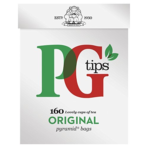 PG Tips Black Tea, Pyramid Tea Bags, 160Count Boxes (Pack of 4)