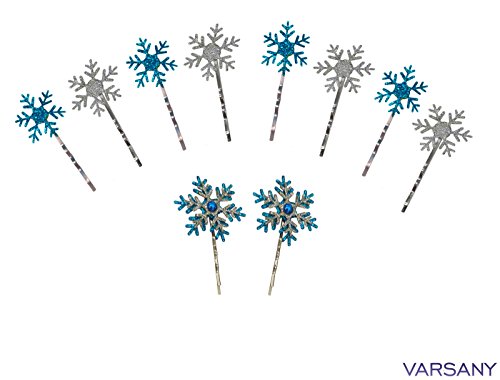 Set Glitter Snowflake Hair Pins Clip snowflake bobby pin