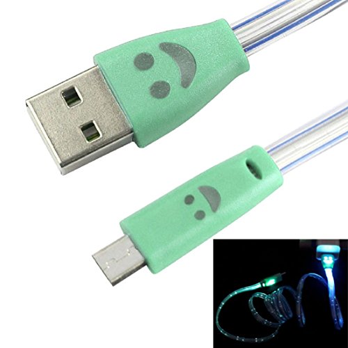 Coromose Smile LED USB Charger Cable for Samsung Galaxy S3 S4 I9500 (Green)