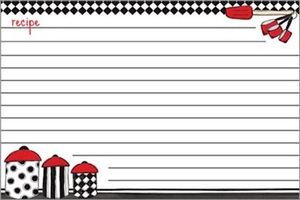 Gina B. Designs Black and White Canisters Recipe Cards