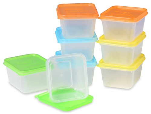 EasyLunchboxes Mini Dippers Small Dip, Condiment, or Sauce Containers, Leak-Resistant, Set of 8