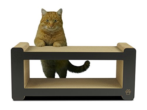 Oliver & Iris Premium Cat Scratcher Hollow Rectangular Lounger, Black