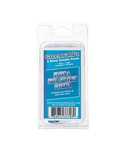 Greenwald's Glass Cleaner Refill Pack, for Windows, Shower Doors, Windshields, Mirrors, Squeegee Cleaning - Pre-measured Liquid Concentrate Tablets Make Six 32 Ounce Spray Bottles