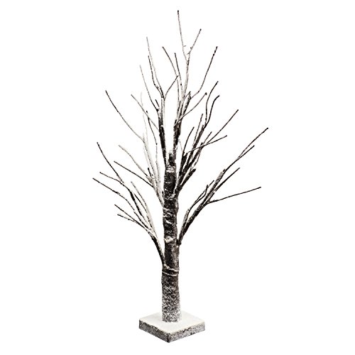 Perfect Life Ideas 24 Inch Snow Covered Lighted Tree - Multiple Uses - Baby Night Light Lamp - Jewelry Tree - Table Top Décor Home Centerpiece Weddings Parties - BO Portable - No Cords Outlets Needed