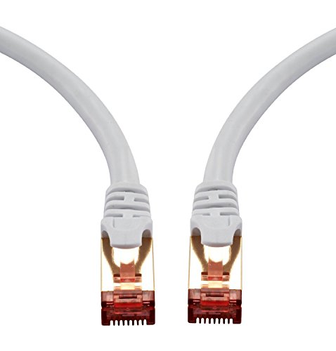IBRA® 30 Feet CAT7 High Speed Computer Router Gold Plated Plug STP Wires CAT7 RJ45 Ethernet LAN Networking Cable Professional Gold Headed Network Cable High Speed Premium Quality Cat seven / Patch / Ethernet / Modem / Router / LAN - 10 meter - White Column Shielded