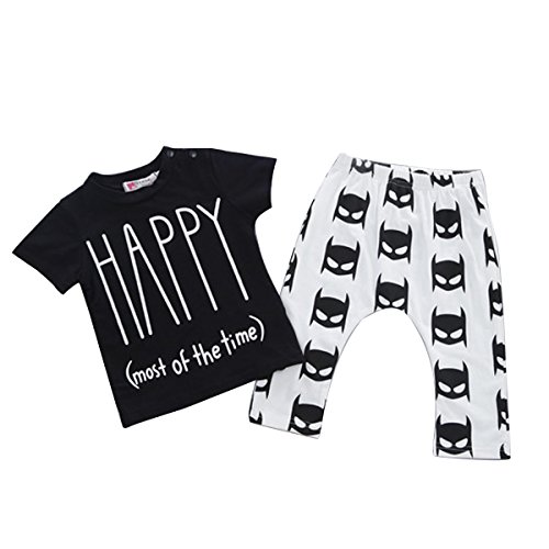 2pcs Infant Kids Baby Boys Girls Outfits T-shirt Tops+Pants Summer Clothes Sets