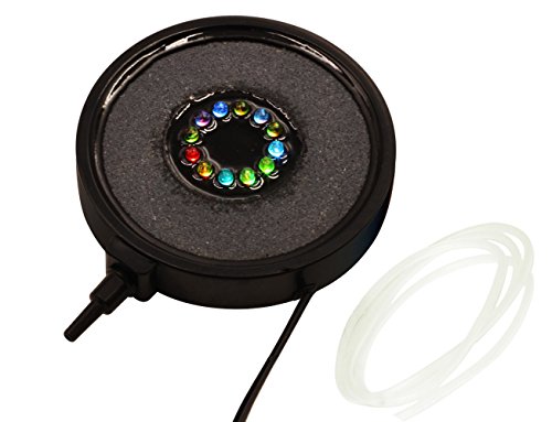 JS LIGHTING®Aquarium Fish Tank Air Bubble Disk Bubble Air Stone with 12 Multi-color Underwater Changing LED Light