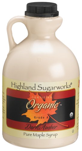 Highland Sugarworks Pure Organic Grade A Dark Amber Maple Syrup, 32-Ounce Jug