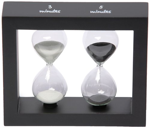 G.W. Schleidt STW1218-B 5-1/4-Inch Two-in-One Timer in Black Frame, 3-Minute and 5-Minute