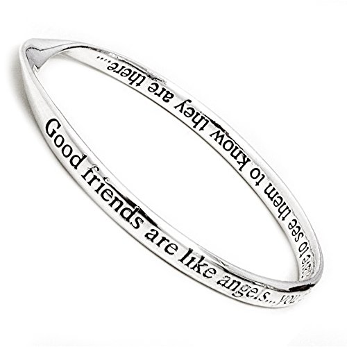 Silver Plated Bangle Good friends are like angels... you don't have to see them to know they are there...