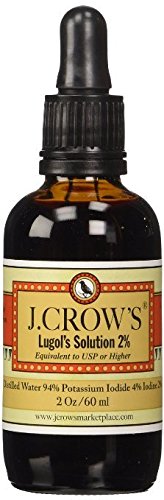 J.CROW'S¨ Lugol's Iodine Solution(2 oz.) Single Pack(1 bot.) + Free Additional J. Crow's Dropper