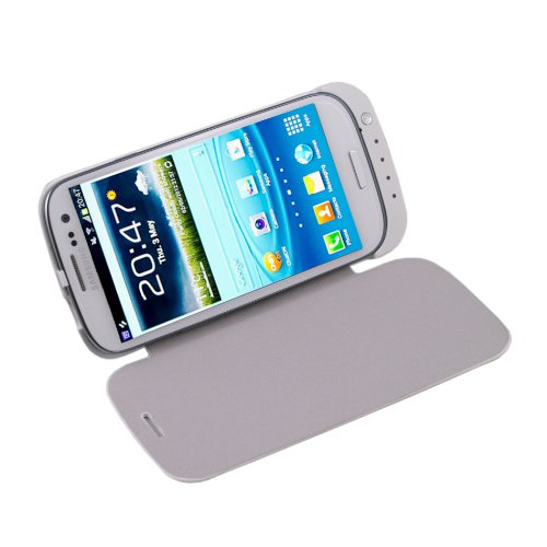 3200mah Battery Backup Charger Case Stand for Samsung Galaxy S3 Siii I9300 (White)