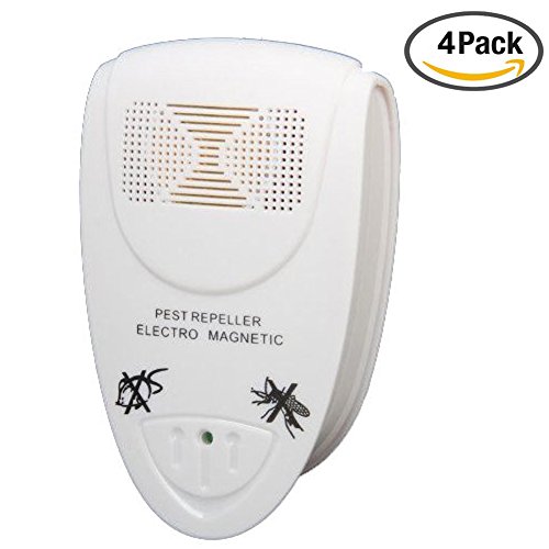INHDBOX 4 x Electronic Uk Plug-in Ultrasonic Rodent Pest Fly RepellerMice Rat Repellent