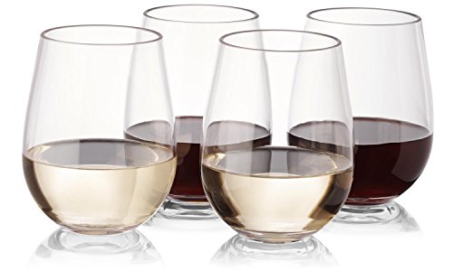 Plastic Wine Glasses - Stemless - Unbreakable - Reusable - High Quality - Tritan Plastic - from NOTMOG