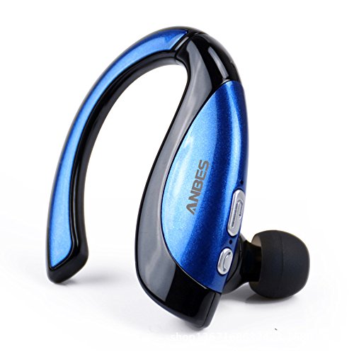 Bluetooth Headset,Anbes®Wireless Bluetooth HD Stereo Headphones/earbuds/ Earpieces with Microphone - noise cancelling Hands Free for IOS ,Android cell phone and Bluetooth Devices (Blue)