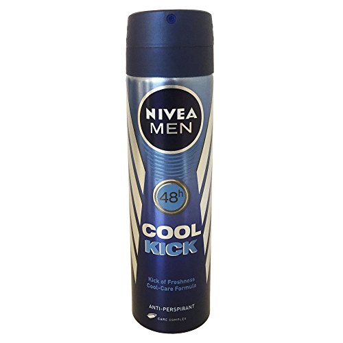 Nivea Cool Kick Deo for Men Spray 48 Hr Antiperspirant 150ml (Pack of 6) + Our Travel Size Perfume