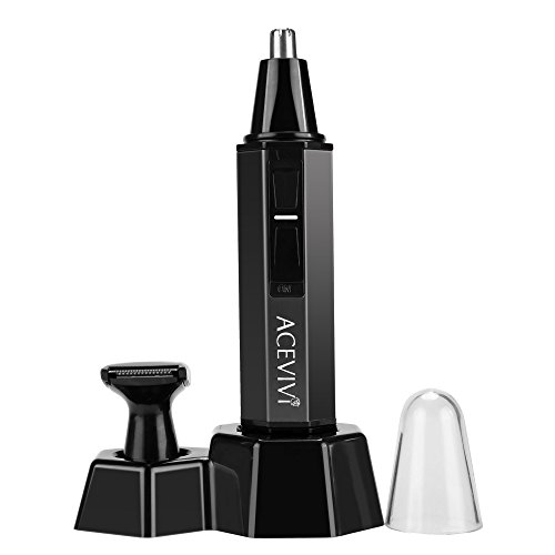 ACEVIVI Professional Wet/Dry Nose Ear and Facial Hair Trimmer with LED Light - Salon Grade Micro-Groomer
