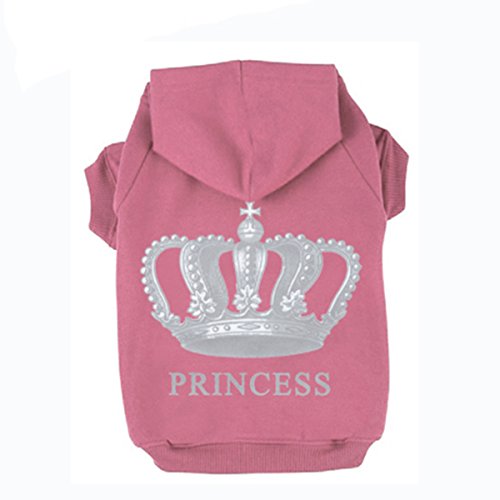 PetTa Princess Dog Cat Fleece Sweatershirt Hoodies Pink XL