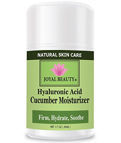 Best Hyaluronic Acid Cucumber Moisturizer by Joyal Beauty. Silky Hydra-Firming Moisturizer with Argan Oil, Squalene, Rosehip Oil, Spirulina. Optimize skin's elasticity. Firm and plump skin instantly.