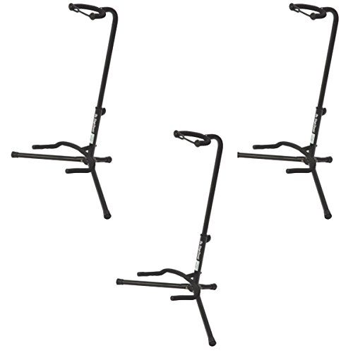 On Stage XCG4 Black Tripod Guitar Stand, 3 Pack