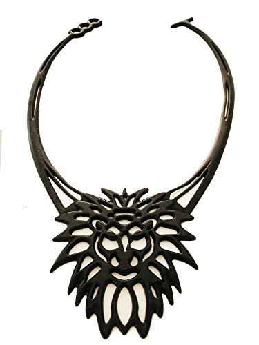 Leo The Lion, Unique Lace Art, by Rebel Lace - Necklaces with a Touch of Attitude. Super Soft Silicone Strand Pendant Style Fashion Jewellery Necklace sits high similar to a choker.