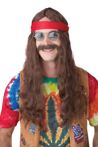 California Costumes Men's Hippie Man Wig and Moustache