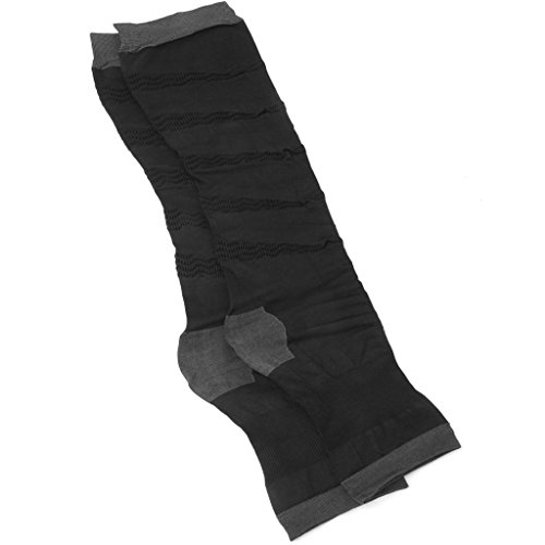 1 Pair of Women's Open Toe Compression Socks Black