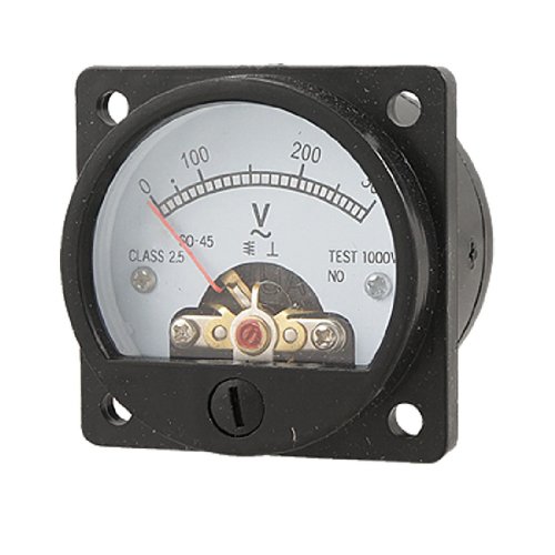SODIAL(R) AC 0-300V Round Analog Dial Panel Meter Voltmeter Gauge Black