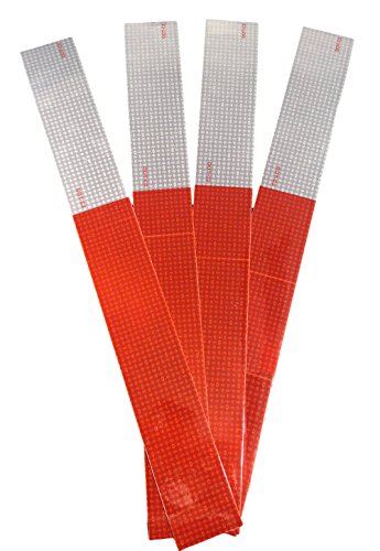 Reflective Tape-Red and White Reflective Strips-Premium Quality 8 mil Thickness-2 x 18-Reflexite Conspicuity V82 OEM Grade Tape, DOT-C2 Auto Stickers-Many to choose from-Made in the USA! (2 x 18 4 Pack)