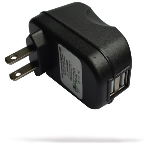 RND 2.1A (fast) Dual USB AC Adapter / Wall charger for iPads, Tablets, Smartphones, MP3 Players and Gaming Devices (black)