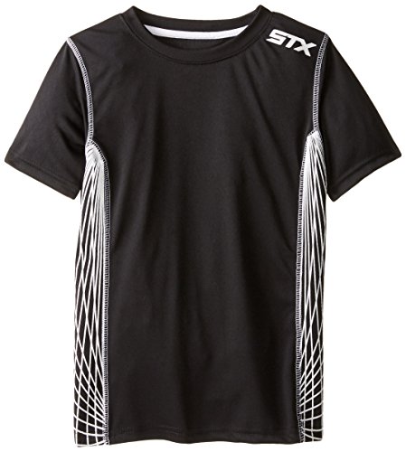 STX Big Boys' Athletic T-Shirt, Black, 10/12