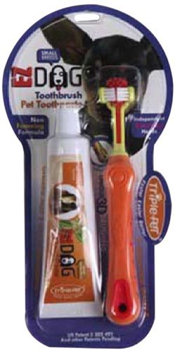 Triple Pet Ezdog Toothbrush Kit for Small Breeds, Colors May Vary