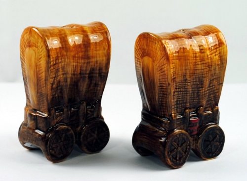 Collectible Conestoga Carriage Wagons Salt and Pepper Shaker Set - 3 Inch Tall S&P
