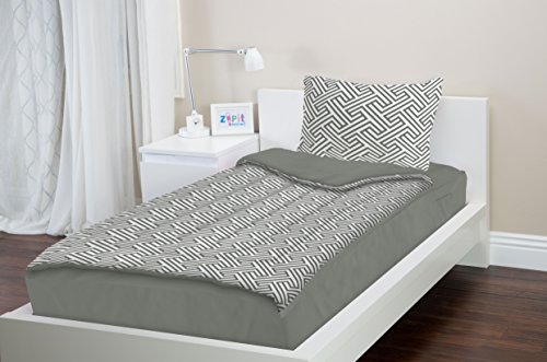 Zipit Bedding Set - Zip-Up Your Sheets and Comforter Like a Sleeping Bag