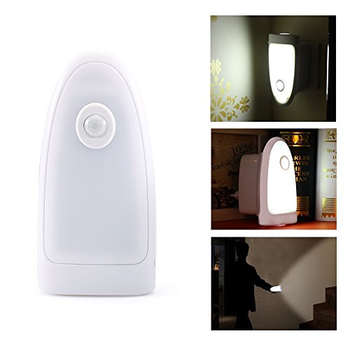 Motion Sensor Light, Pobon 3-in-1 LED Night Light Wireless Charging Rechargeable Emergency Flashlight Wall Light Lamp Bulb with Sensor for Hallway, Bathroom, Living Room, Kitchen, Outdoor & Indoor