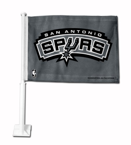 NBA San Antonio Spurs Silver Background Car Flag