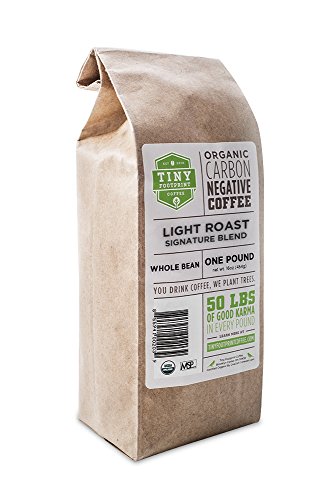 Tiny Footprint Coffee Organic Light Roast Whole Bean Coffee, 16-Ounce Bags (Pack of 2)
