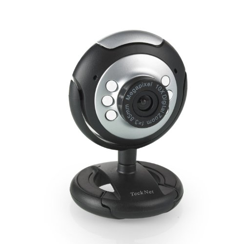 TeckNet 720P USB HD Webcam, 5 MegaPixel, 5G Lens, USB Microphone & 6 LED