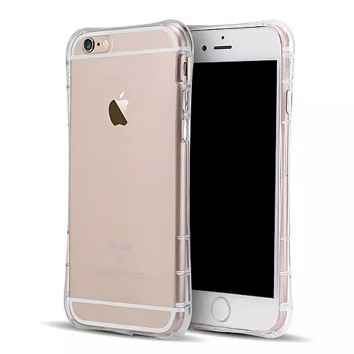 SZJJX® iPhone 6/6s Clear Air Cushion Case Slim Soft Flexible TPU Bumper Hard Polycarbonate Interchangeable Back Case for Apple iPhone 6/6s Shock Absorbing Scratch Resistant Frame Cover Protector with Protective Caps 4.7 inch