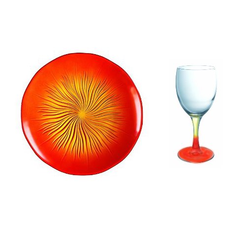 Luminarc Soleil 9209720 Tableware Set - 8 Plates - Sodo - Red - 28.5 x 15 x 27.8 cm